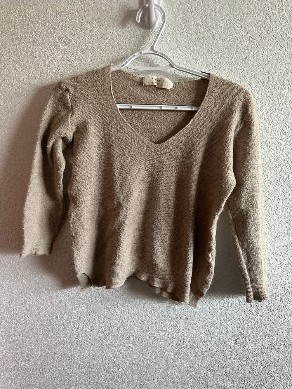 Zara Beige V-Neck Women’sy Sweater